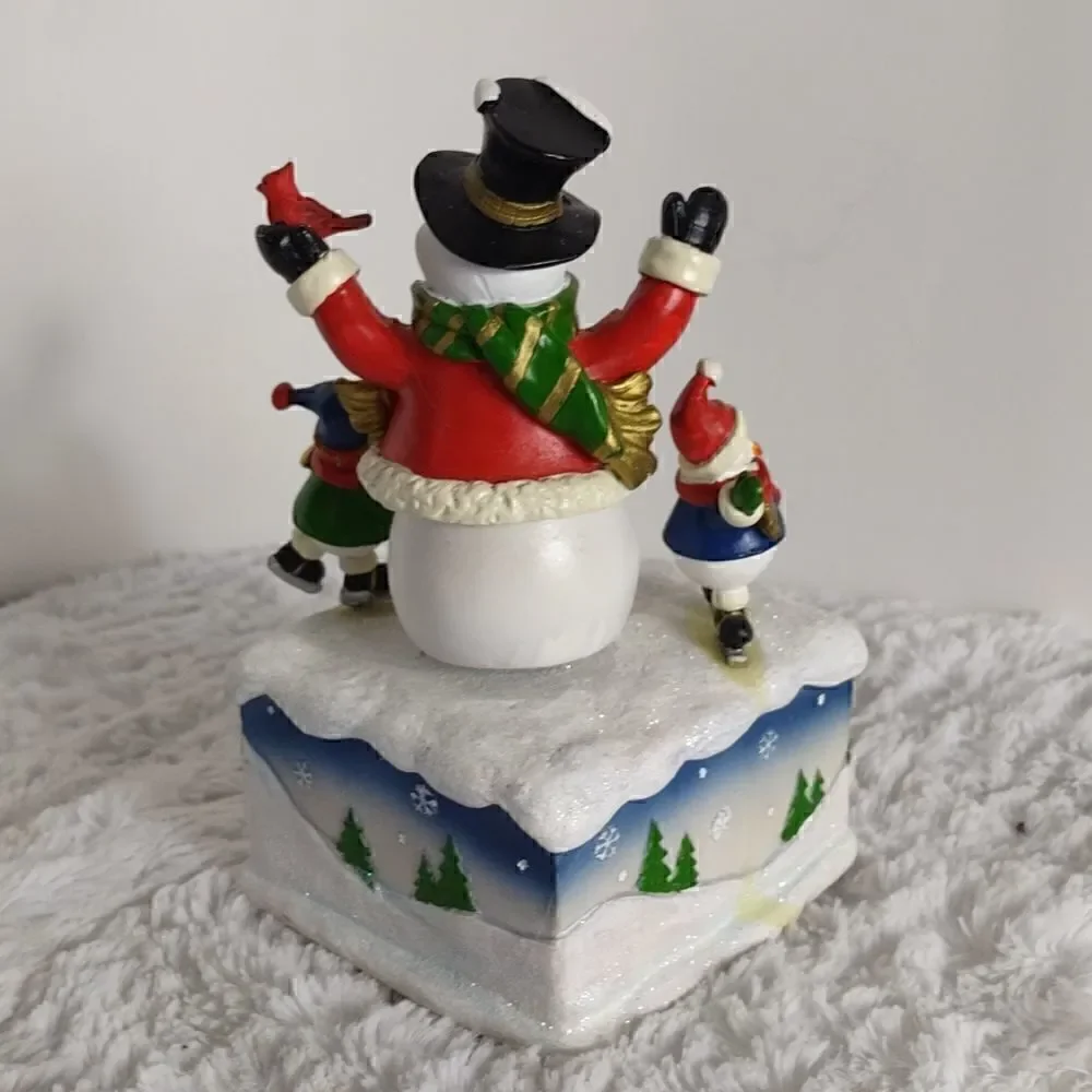 Musical Snowman Family Spinning Figurine
